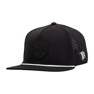 Flat 5 Panel Roper Snapback Hat (Shield Logo)